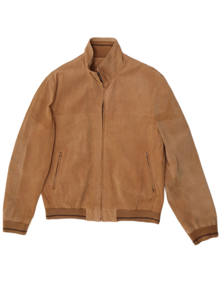 Vintage muška bomber jakna od brušene kože IT 50 velika smeđa koža