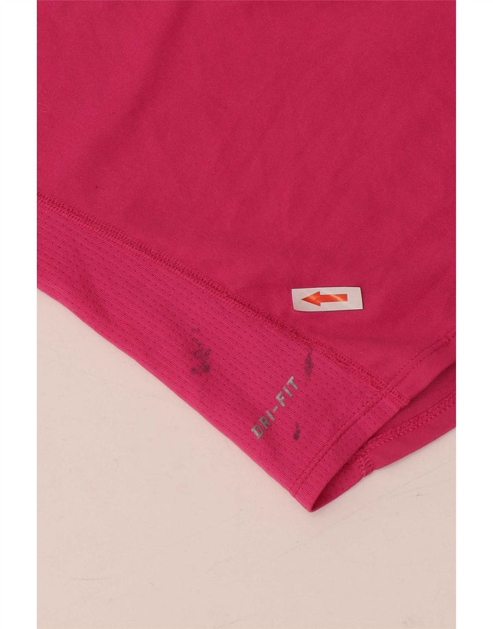 Nike Ženska Dri Fit majica kratkih rukava UK 14 srednje ružičasti poliester
