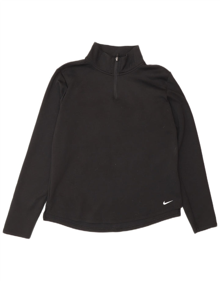 Nike ženska trenirka Therma-Fit zip izrez UK 14 srednje crna