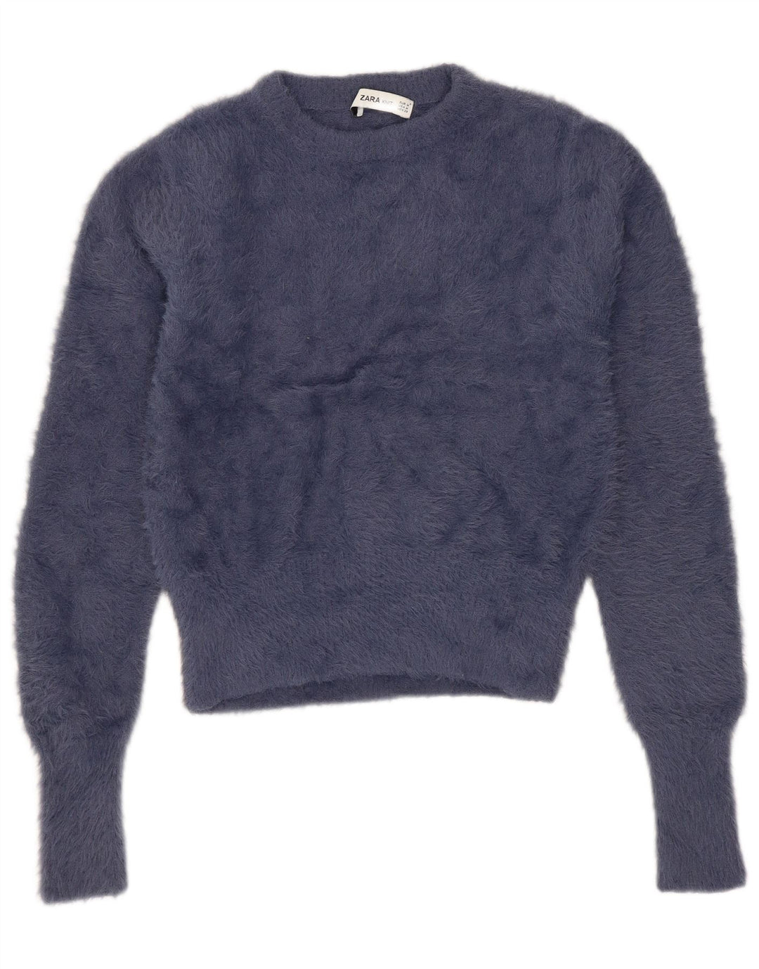 Zara ženski džemper s okruglim izrezom UK 12 Srednji tamnoplavi najlon