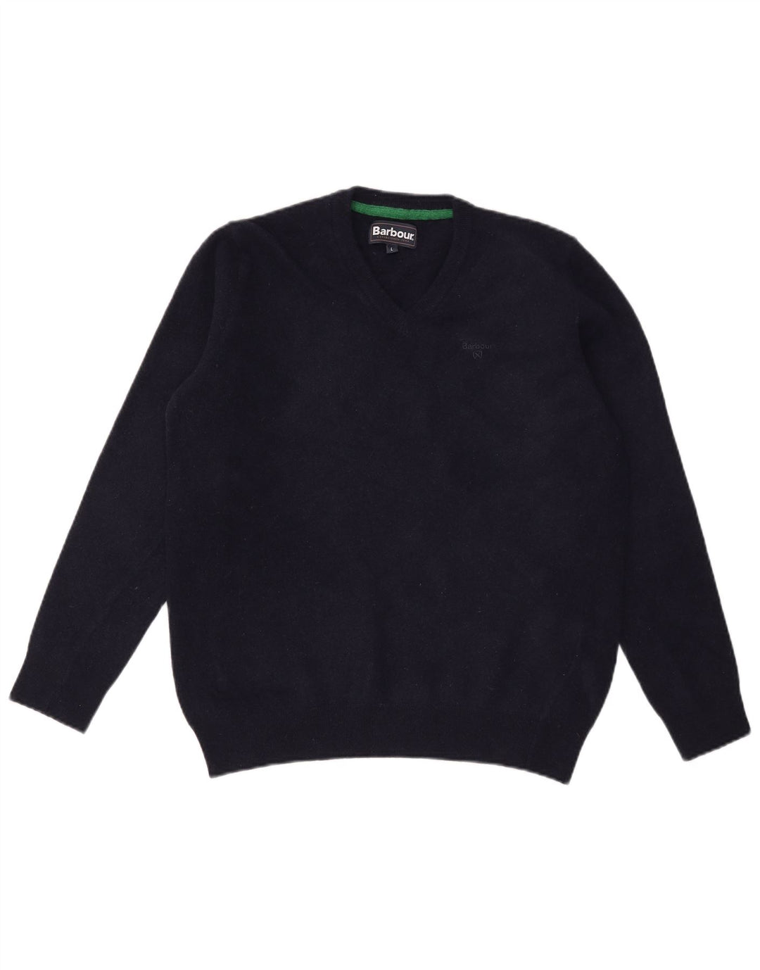 Barbour muški džemper s V-izrezom, veliki tamnoplavi vuneni