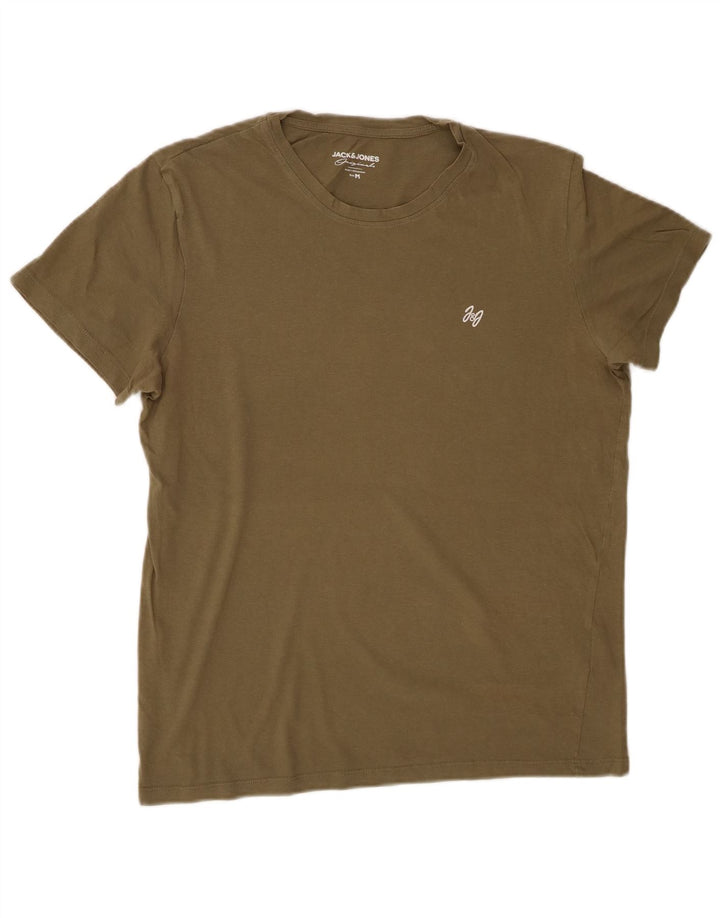 JACK & JONES Muška majica kratkih rukava Srednji kaki pamuk