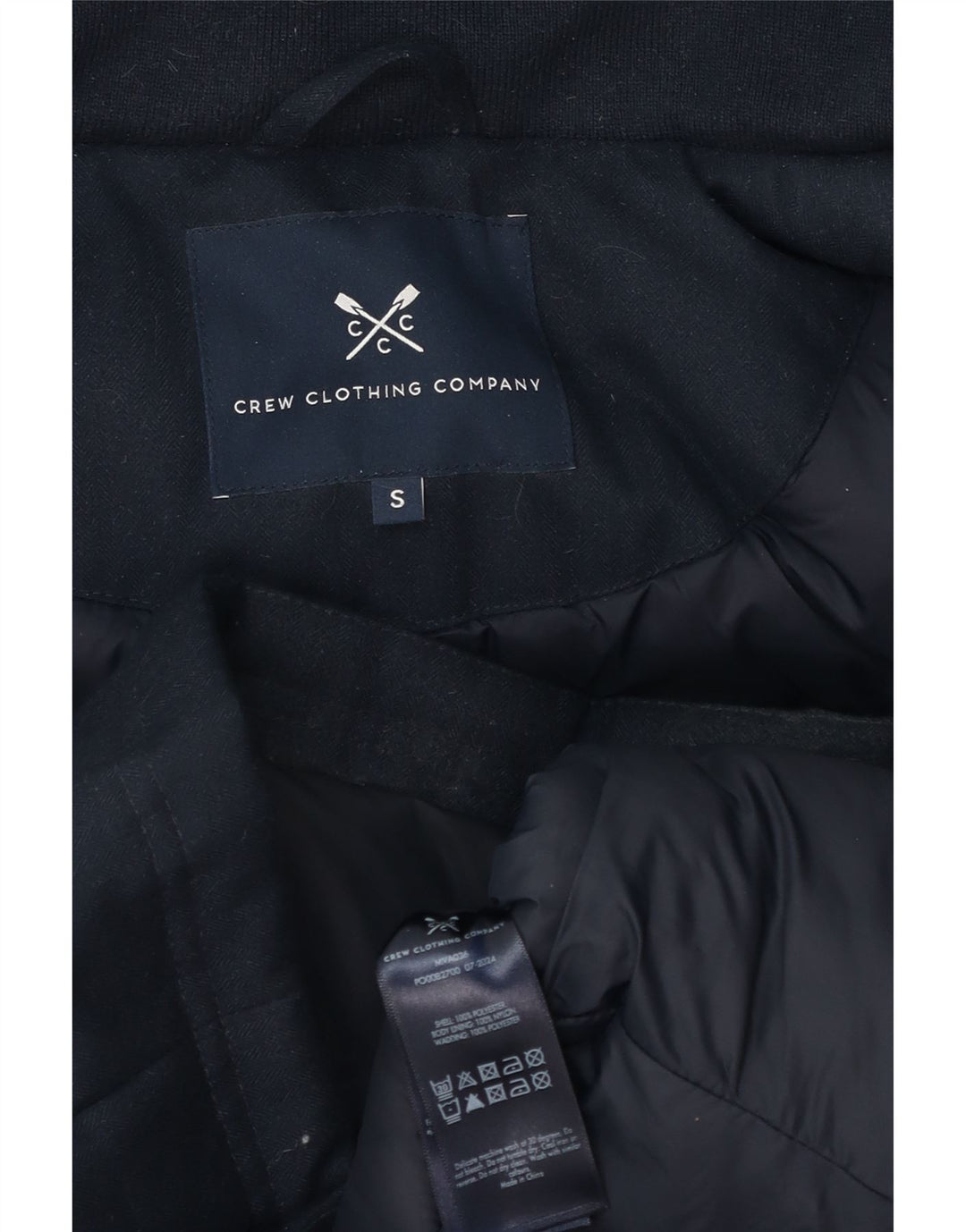 Crew Clothing Muška podstavljena jakna s kapuljačom UK 36 Mala tamnoplava poliester