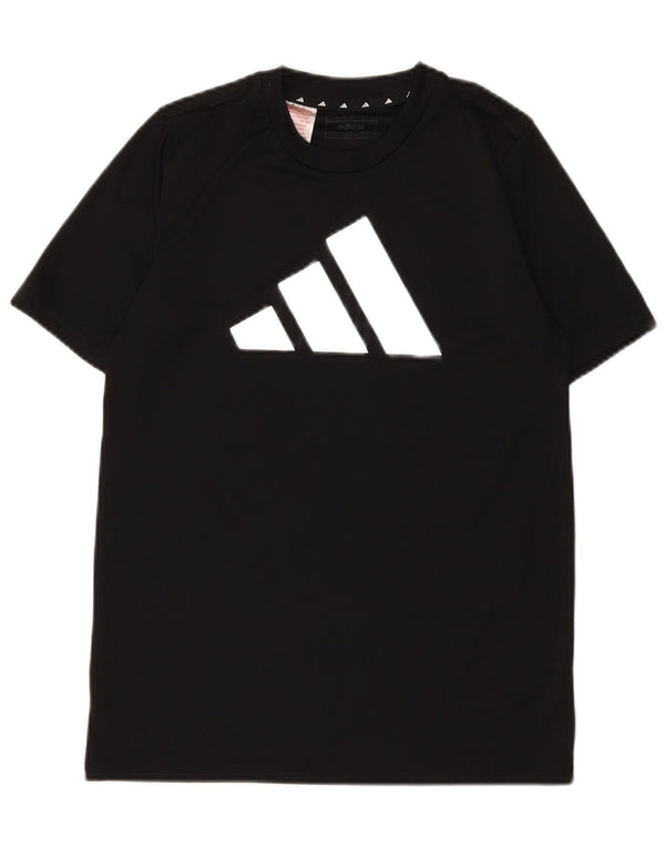 Adidas Boys Aeroready Graphic T-Shirt Top 13-14 Years Black Poliester