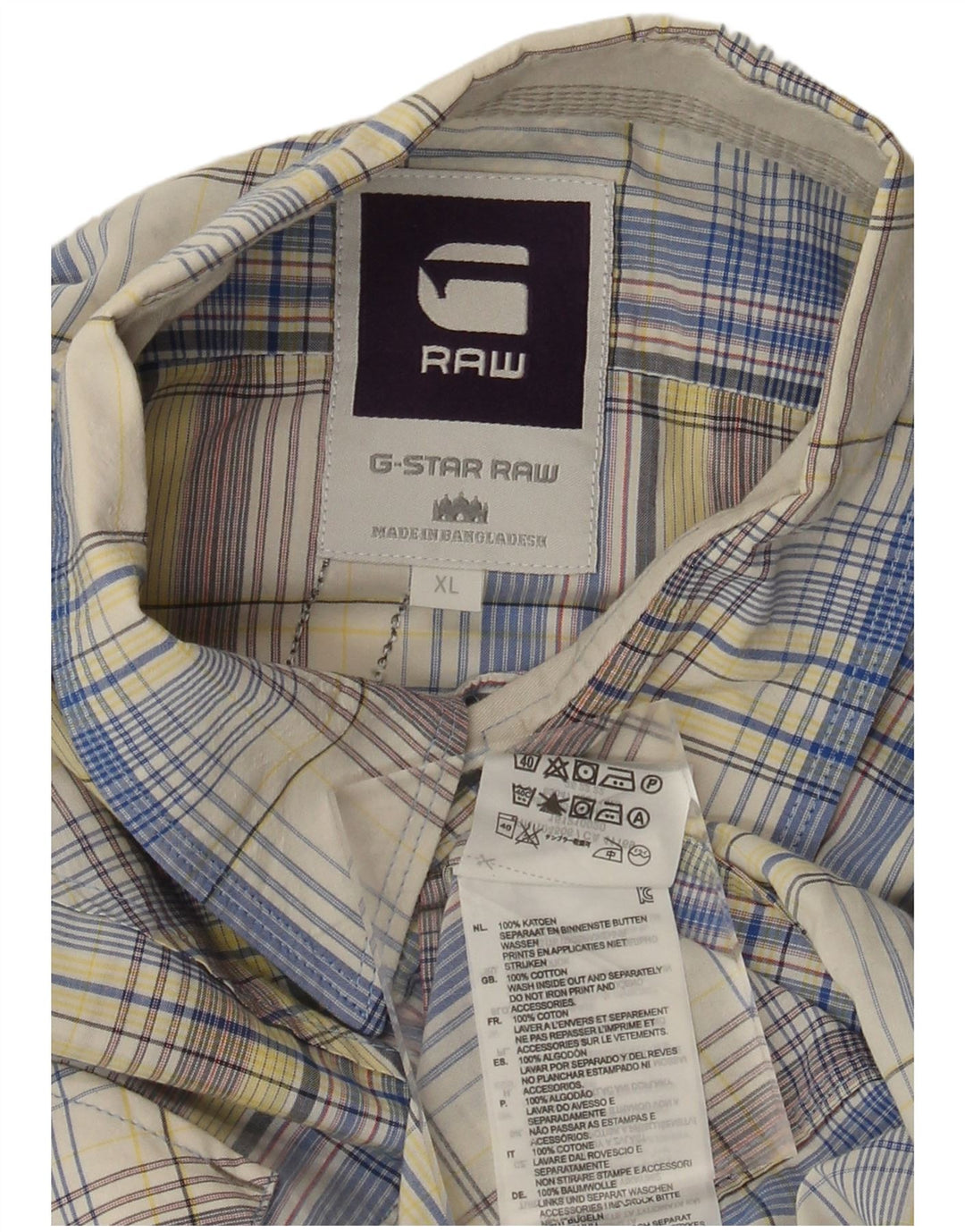 G-Star muška grafička majica kratkih rukava XL šareni karirani pamuk