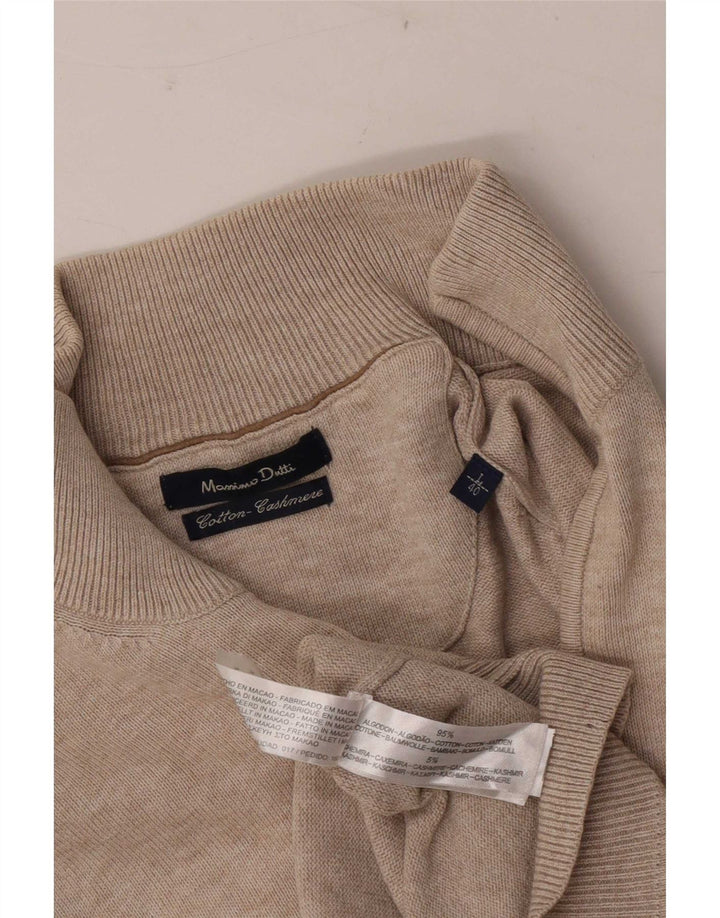 Massimo Dutti, veliki, sivi pamuk, muški džemper s izrezom i patentnim zatvaračem