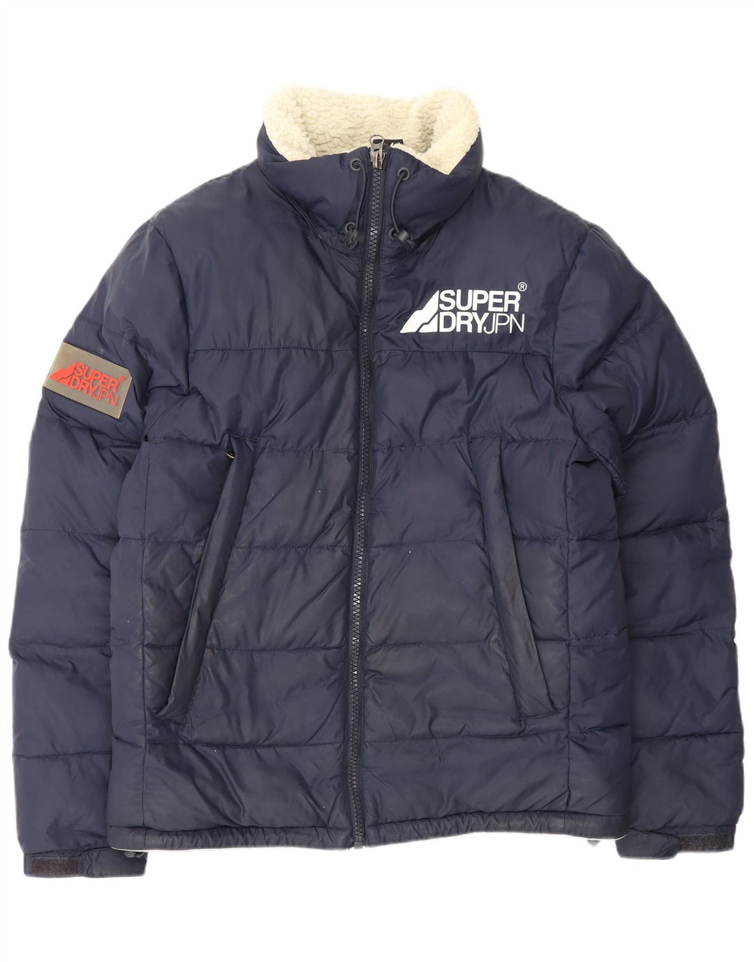 Superdry muška grafička podstavljena jakna UK 40 Large tamnoplavi najlon