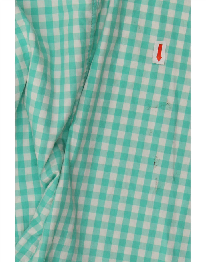 VINEYARD VINES Muška uska košulja srednje tirkizne boje od gingham pamuka
