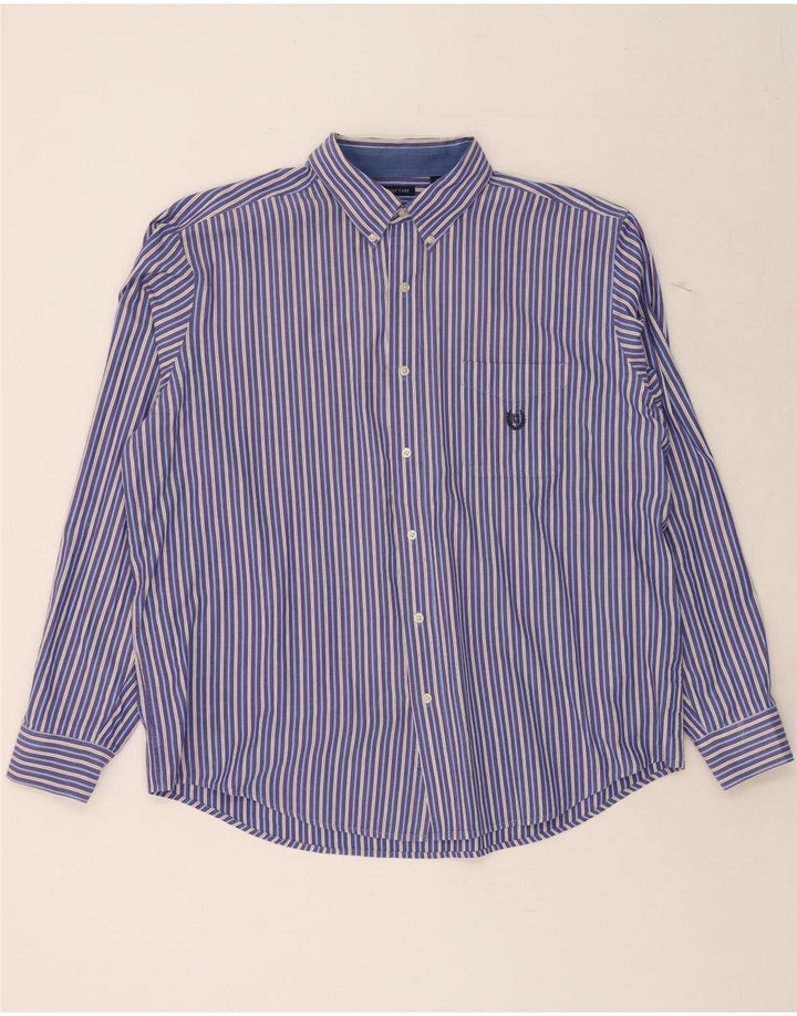 CHAPS Mens Shirt 2XL Purple Striped Cotton Vintage Chaps and Second-Hand Chaps from Messina Hembry 