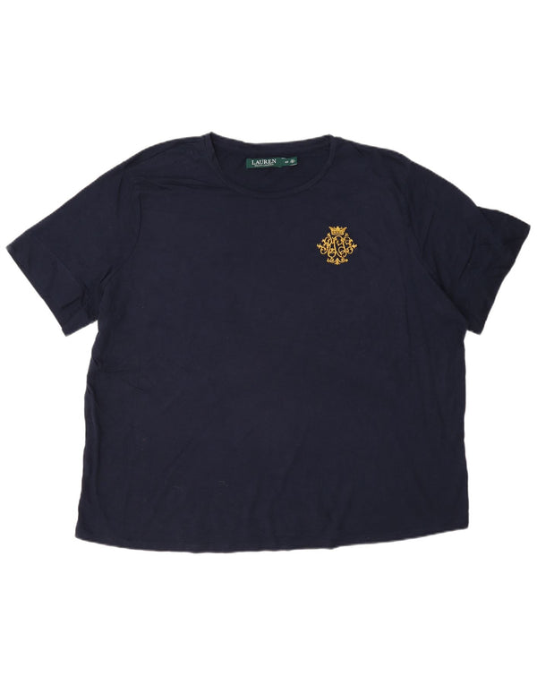 Ralph Lauren Ženska majica kratkih rukava UK 20 2XL tamnoplavi pamuk