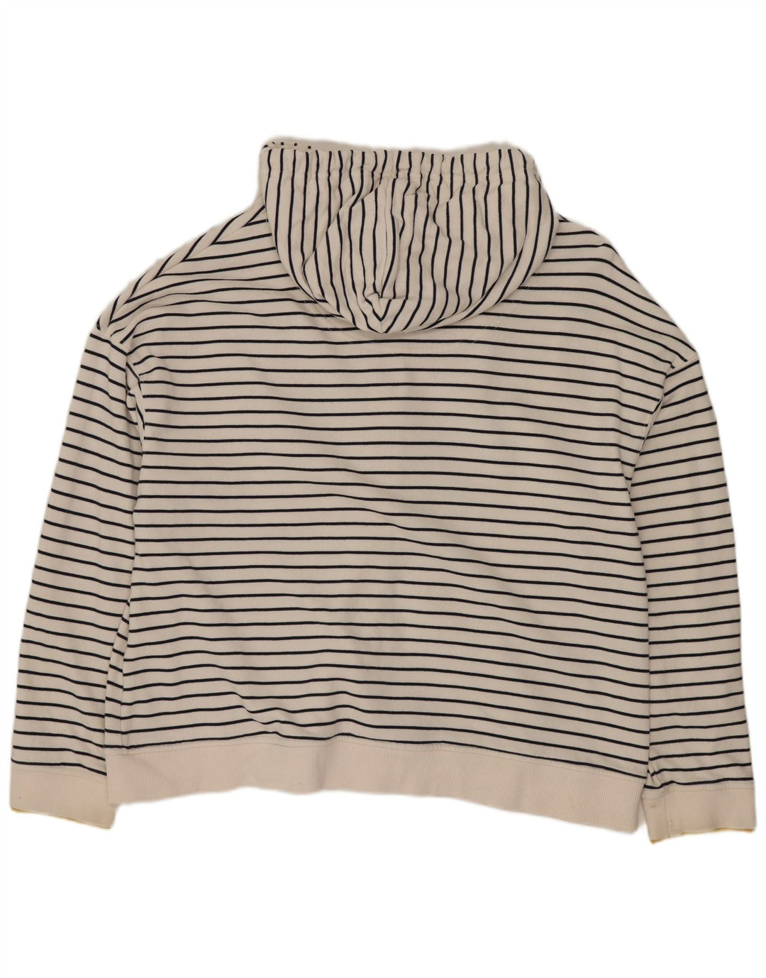 Joules ženski prekomjerni pulover s kapuljačom na patentni zatvarač UK 16 velike bijele pruge