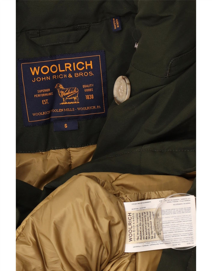 Woolrich ženska prevelika podstavljena jakna UK 10 Mala kaki pamuk