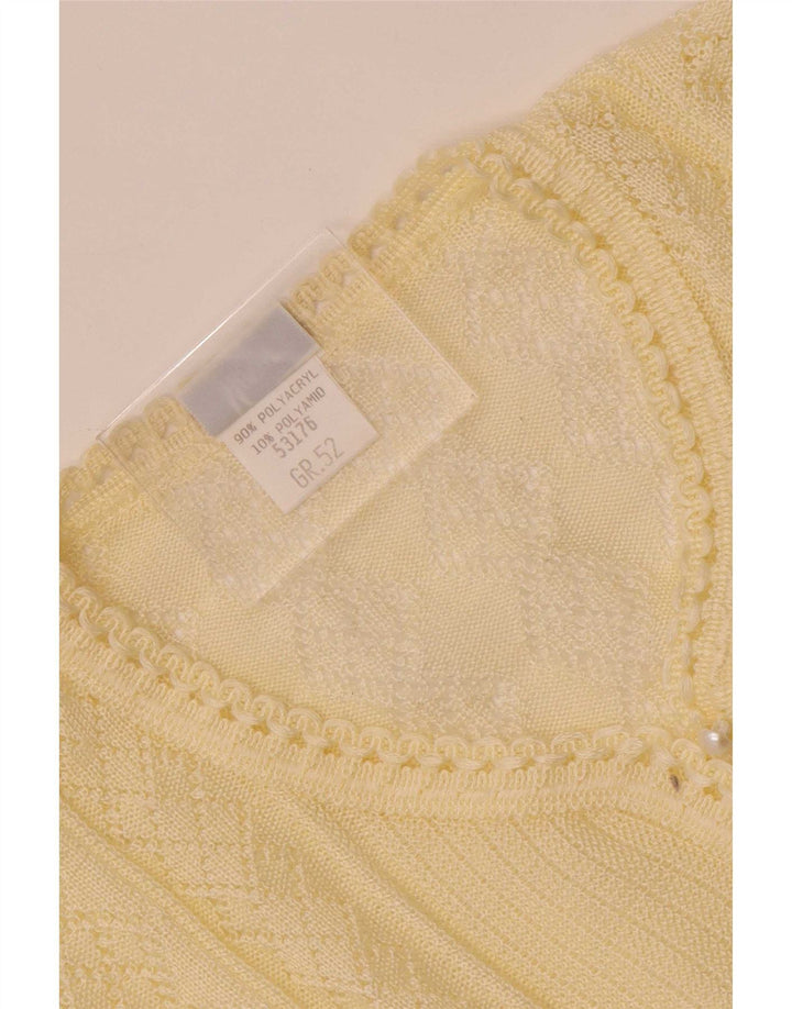 Vintage ženski vrh od pletene bluze IT 52 2XL sivo bijeli poliakril