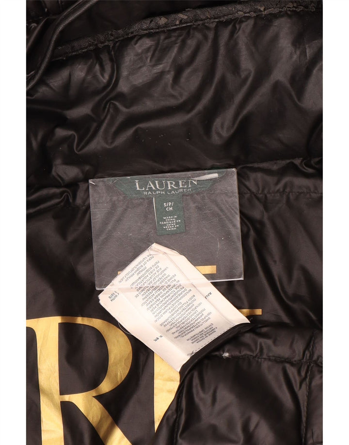 Ženska podstavljena jakna s kapuljačom Ralph Lauren UK 10, mali crni poliester