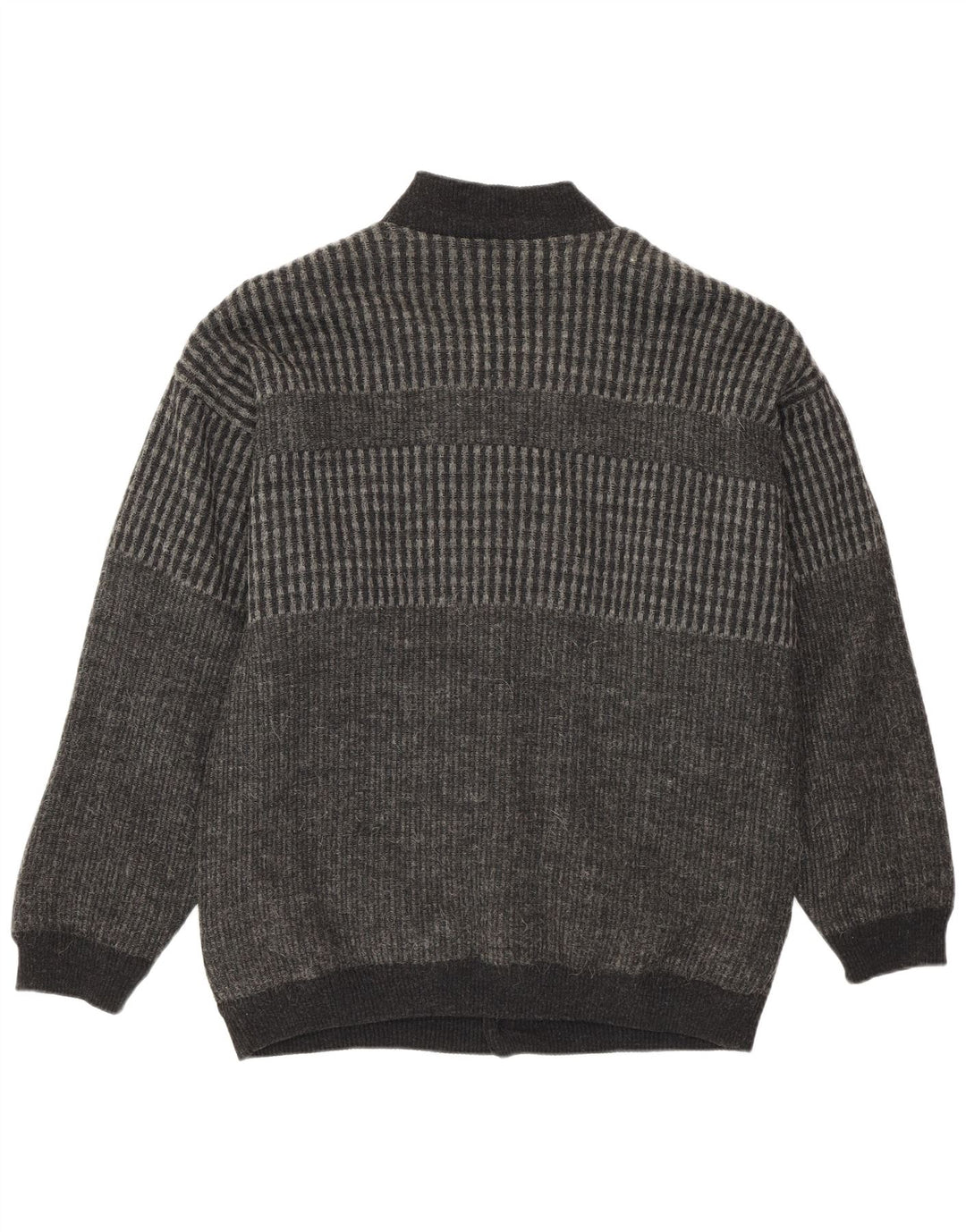 Settebello muški kardigan džemper srednje sivi geometrijski akrilni retro stil