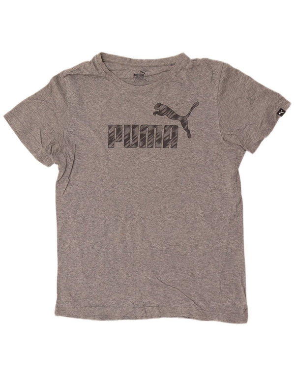 Puma muška majica kratkih rukava s grafičkim motivima, srednje sivi flekasti pamuk