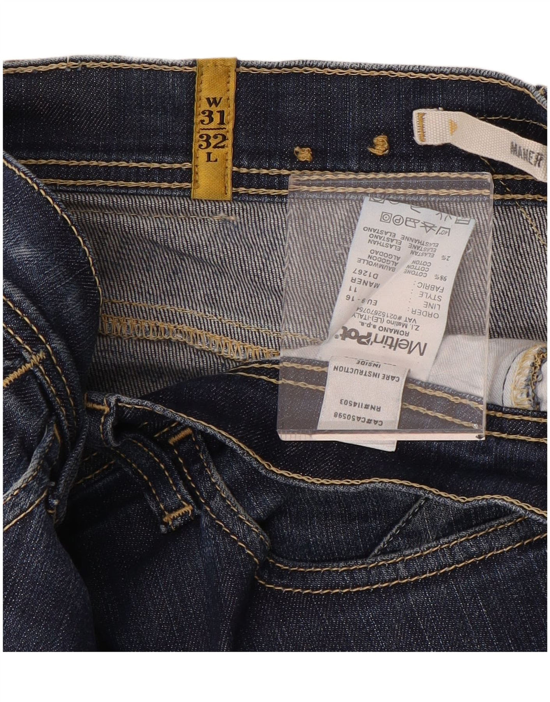 MELTIN' POT Maner ženske uske traperice niskog struka W31 L32 Plavi pamuk