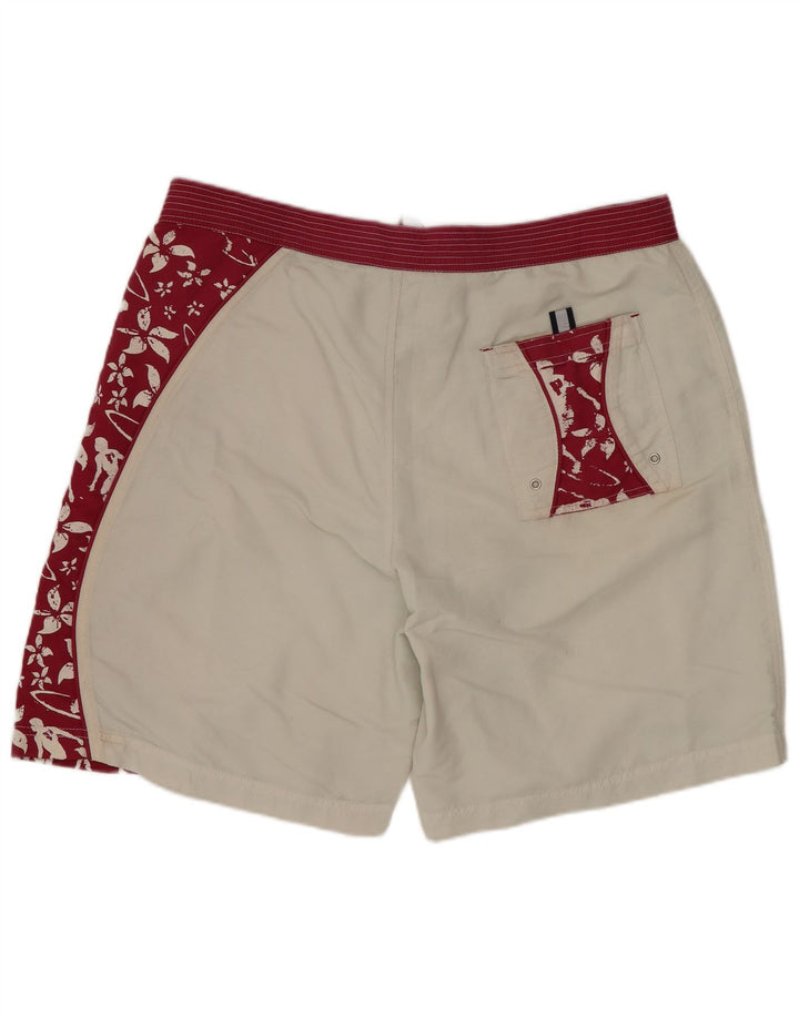 BEST COMPANY Muške kratke kupaće hlače Veliki bijeli cvjetni najlon