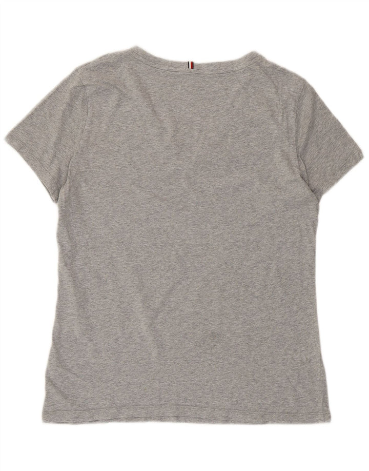 TOMMY HILFIGER Womens T-Shirt Top UK 14 Medium Grey Cotton Vintage Tommy Hilfiger and Second-Hand Tommy Hilfiger from Messina Hembry 
