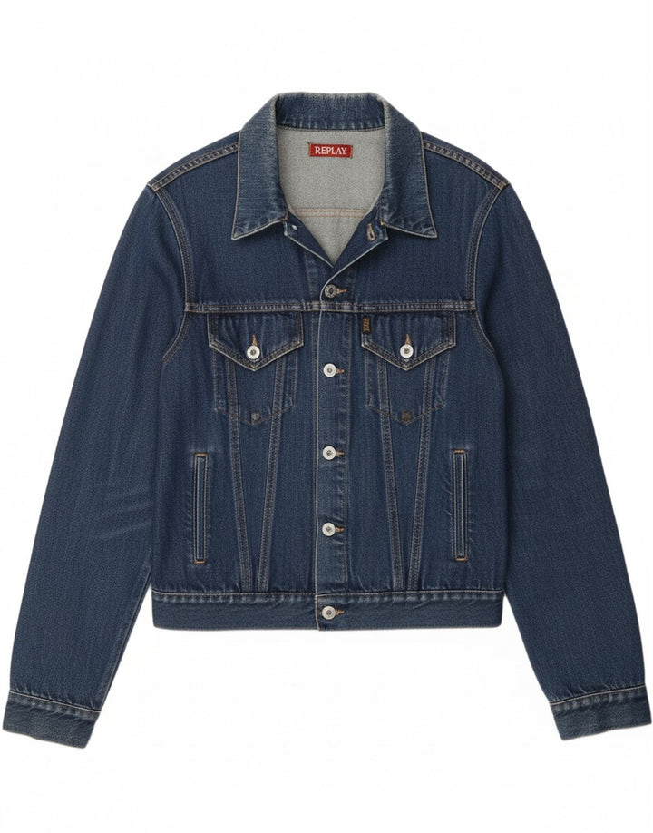 REPLAY Mens Denim Jacket UK 40 Large Blue Cotton Vintage Replay and Second-Hand Replay from Messina Hembry 