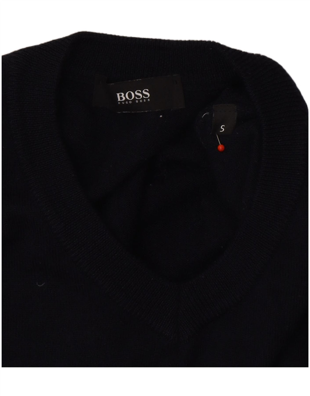 HUGO BOSS Mens V-Neck Jumper Sweater Small Navy Blue