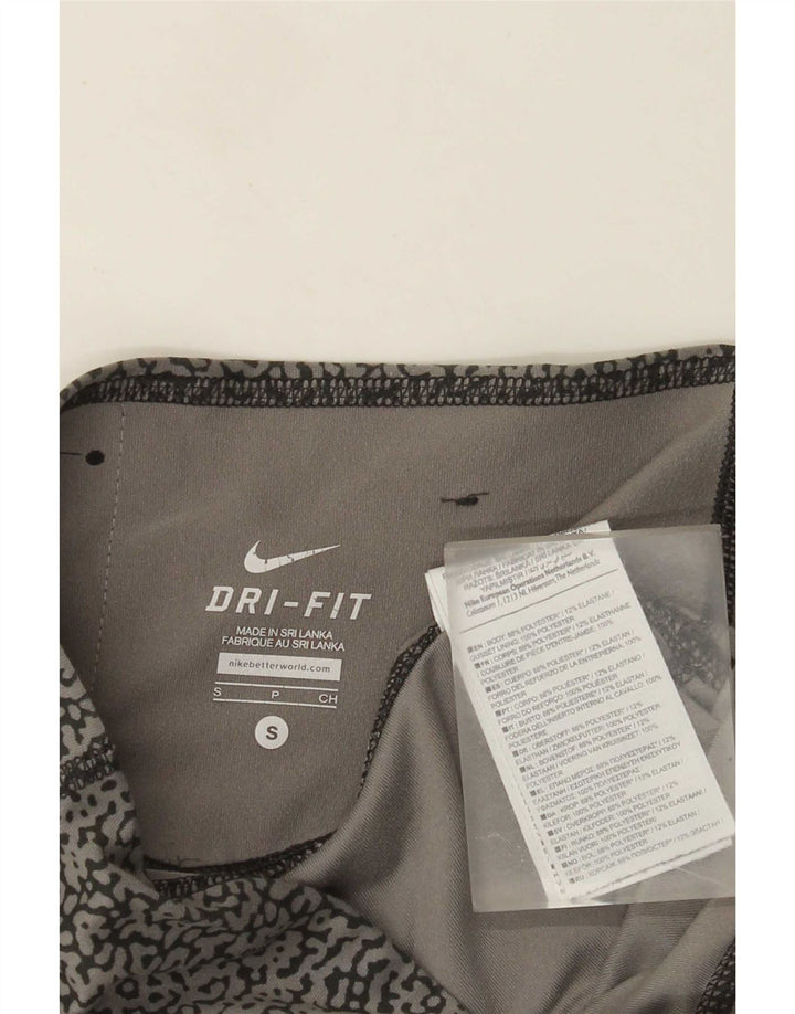 Nike Ženske Dri Fit Capri tajice s apstraktnim uzorkom UK 10 male sive
