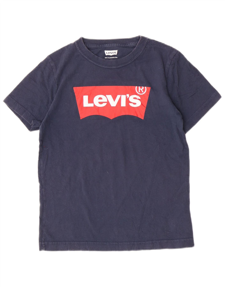 Levi's Boys Regular Graphic T-Shirt Top 9-10 Years Mornarsko plavi pamuk