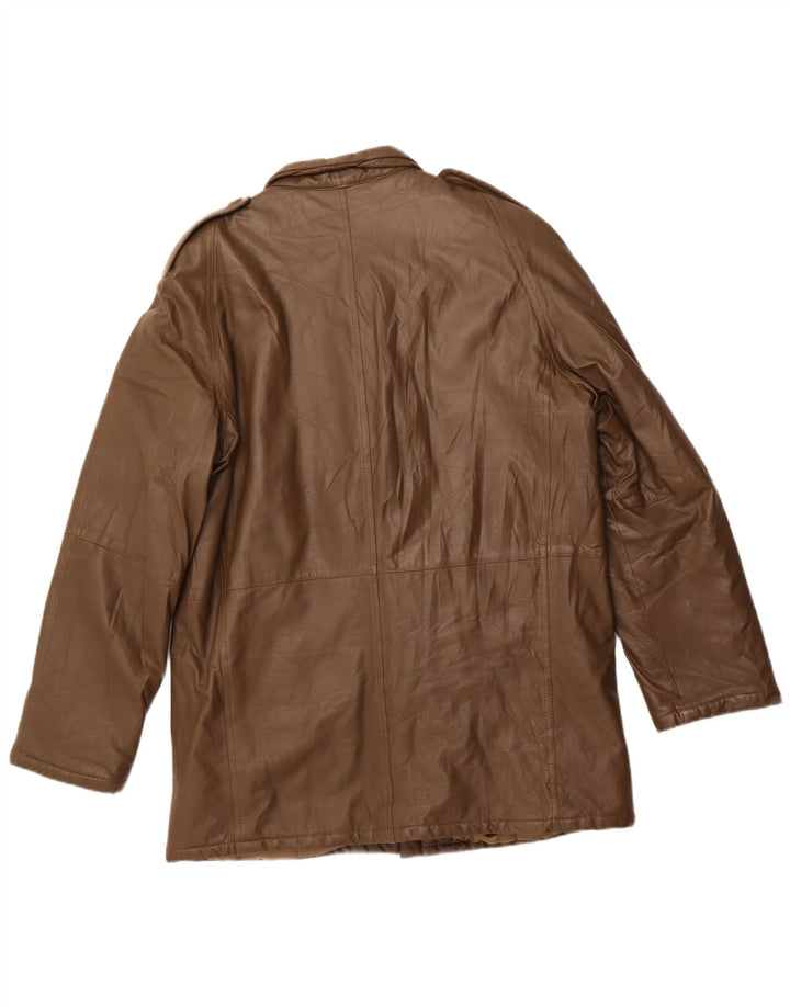 Vintage muška vojna kožna jakna UK 42 XL kaki koža
