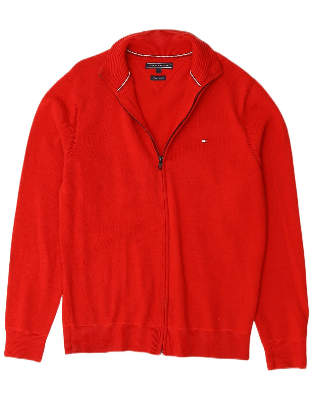 Tommy Hilfiger muški kardigan džemper srednje crvene boje od pamuka