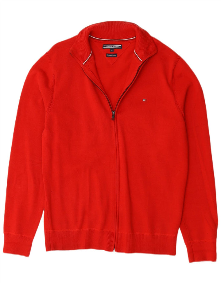 Tommy Hilfiger muški kardigan džemper srednje crvene boje od pamuka