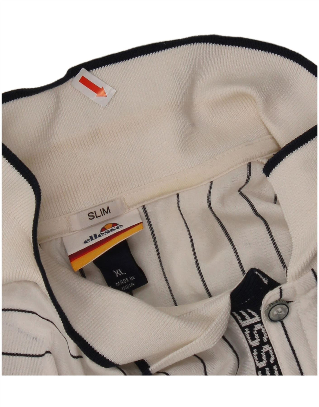 Muška uska polo majica Ellesse XL, bijeli pamuk na pruge