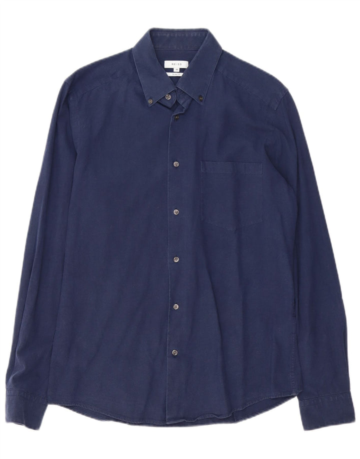 Reiss muška uska košulja Srednje tamnoplavi pamuk