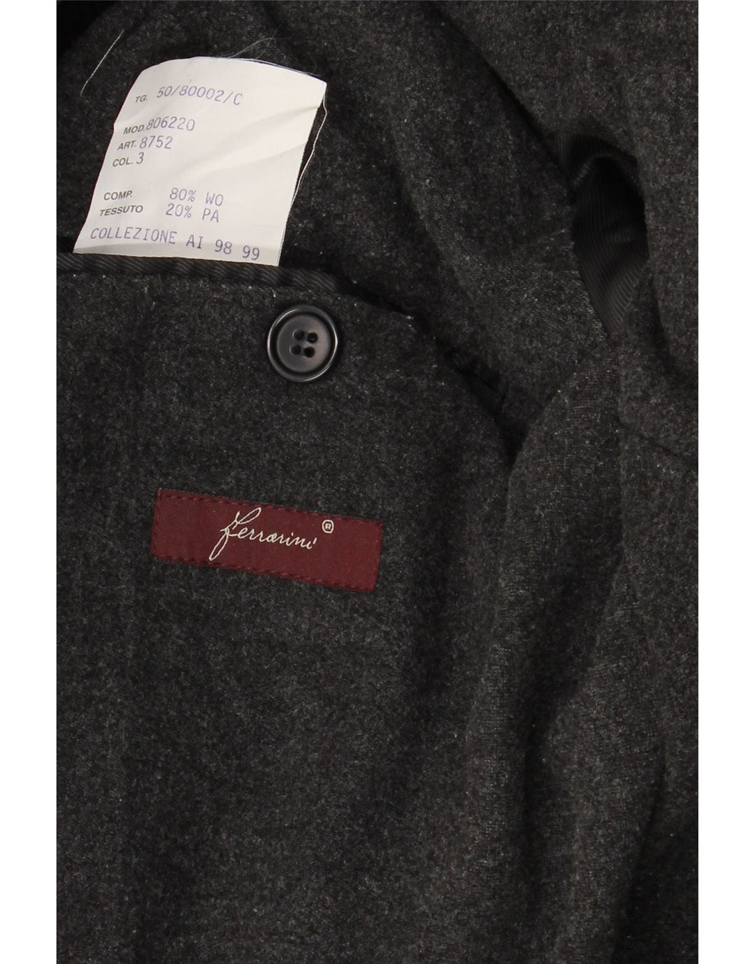 VINTAGE muški kaput s dvorednim kopčanjem IT 50 velika tamnoplava vuna
