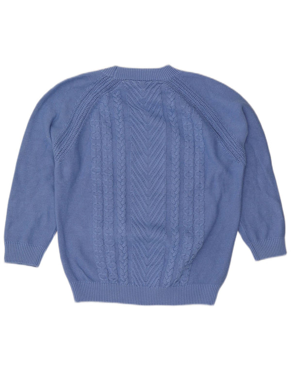 Crew Clothing Ženski pulover s 3/4 izrezom UK 14 Veliki plavi pamuk