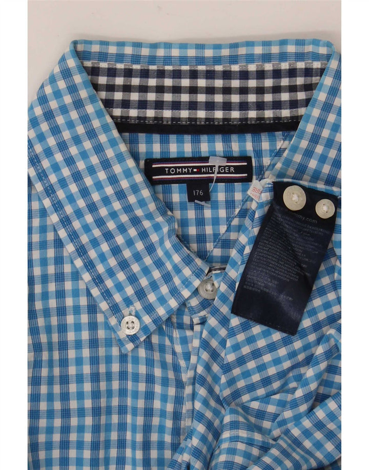 Tommy Hilfiger majica za dječake 15-16 godina, plavi pamuk od ginghama