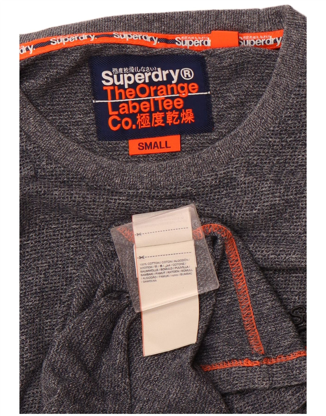 SUPERDRY muška majica s dugim rukavima, mala tamnoplava pamuk s pjegama