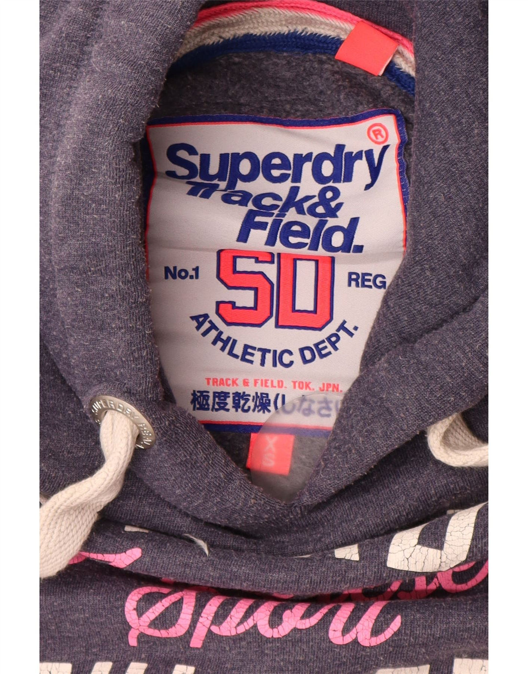 SUPERDRY Ženska majica s kapuljačom s grafičkim motivima UK 6 XS Mornarskoplavi pamuk