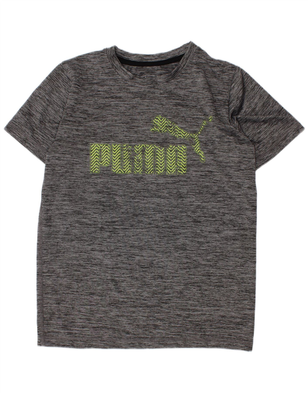 Puma Boys Graphic T-Shirt Top 7-8 Years Small Grey Flected Poliester