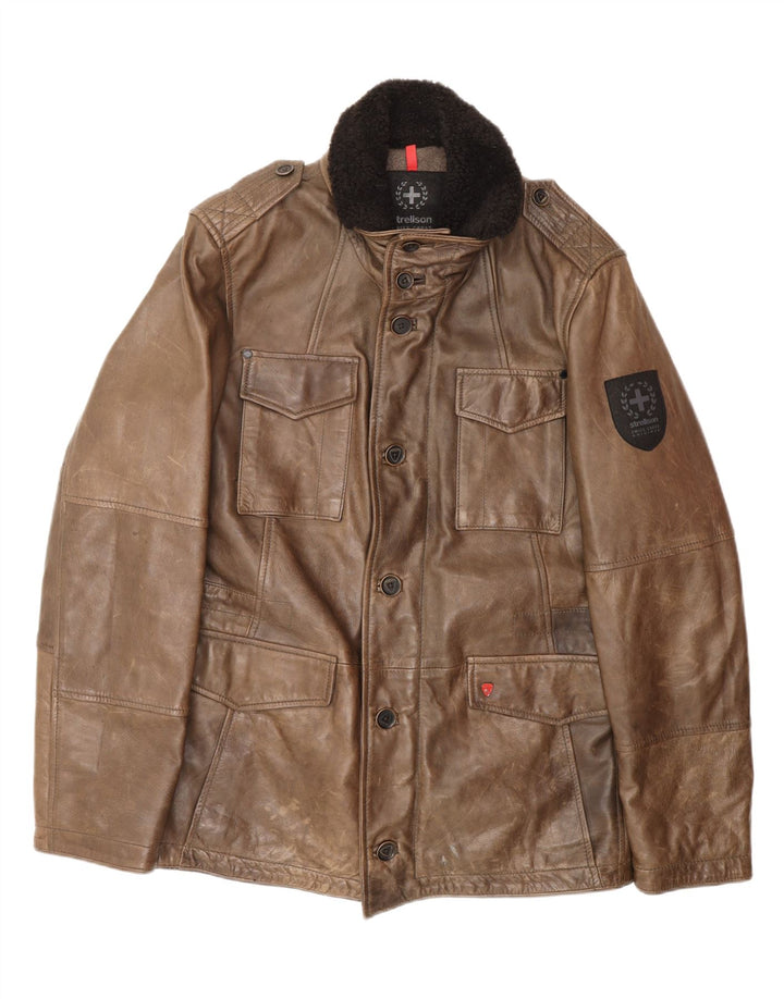STRELLSON muška kožna jakna IT 48 srednje smeđa koža