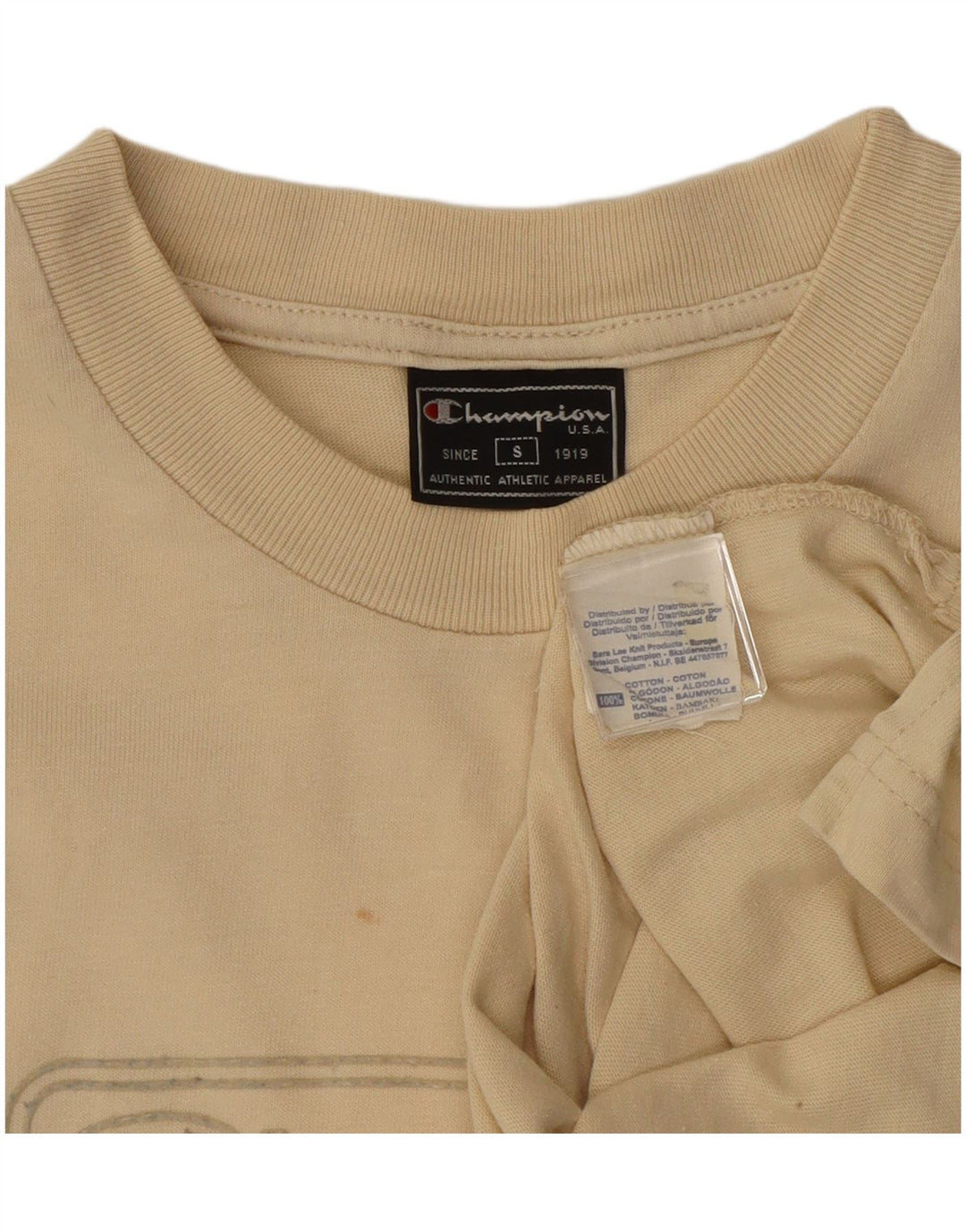 Champion Ženska majica kratkih rukava s grafičkim motivima, UK 10 Small, bež pamuk