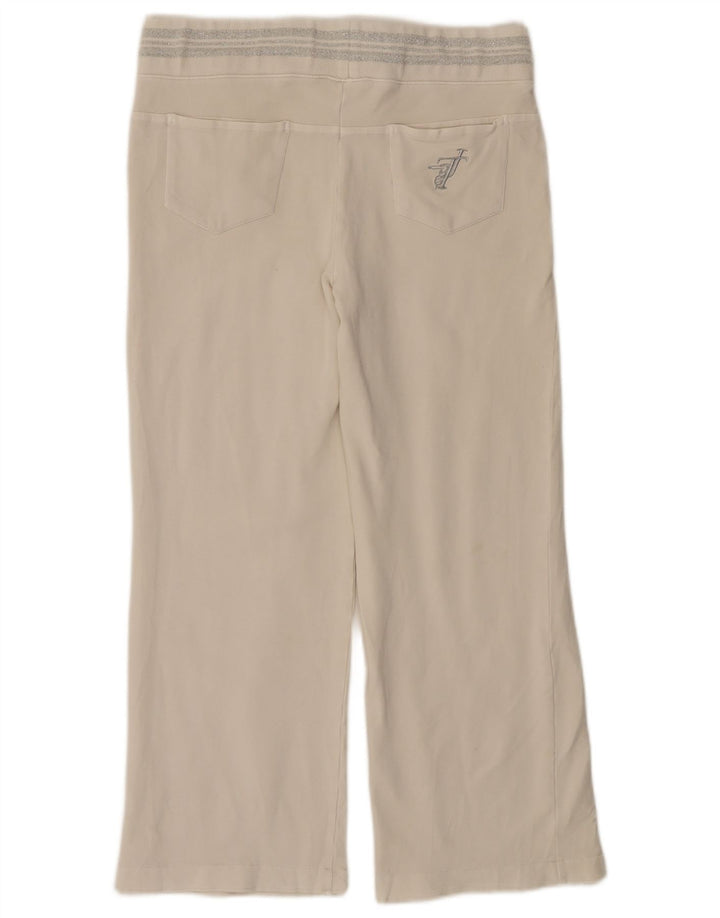 TRUSSARDI Ženske trenirke Hlače UK 14 srednje bijele pamučne boje