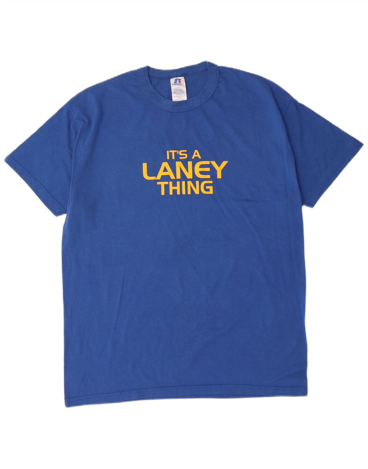 RUSSELL ATHLETIC Velika plava pamučna majica s grafičkim motivima