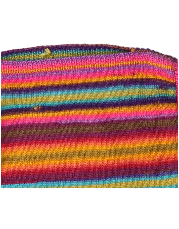 VINTAGE ženski džemper s morskim izrezom UK 12 srednje raznobojne pruge