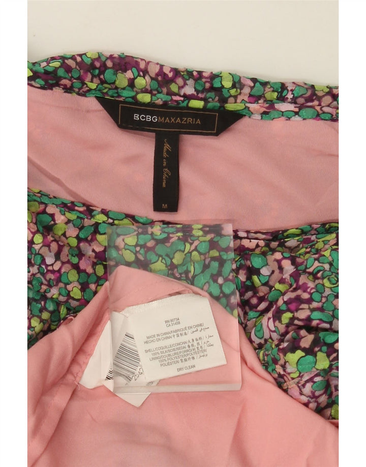 BCBGMAXAZRIA ženska haljina na jedno rame UK 14 srednje raznobojna svila