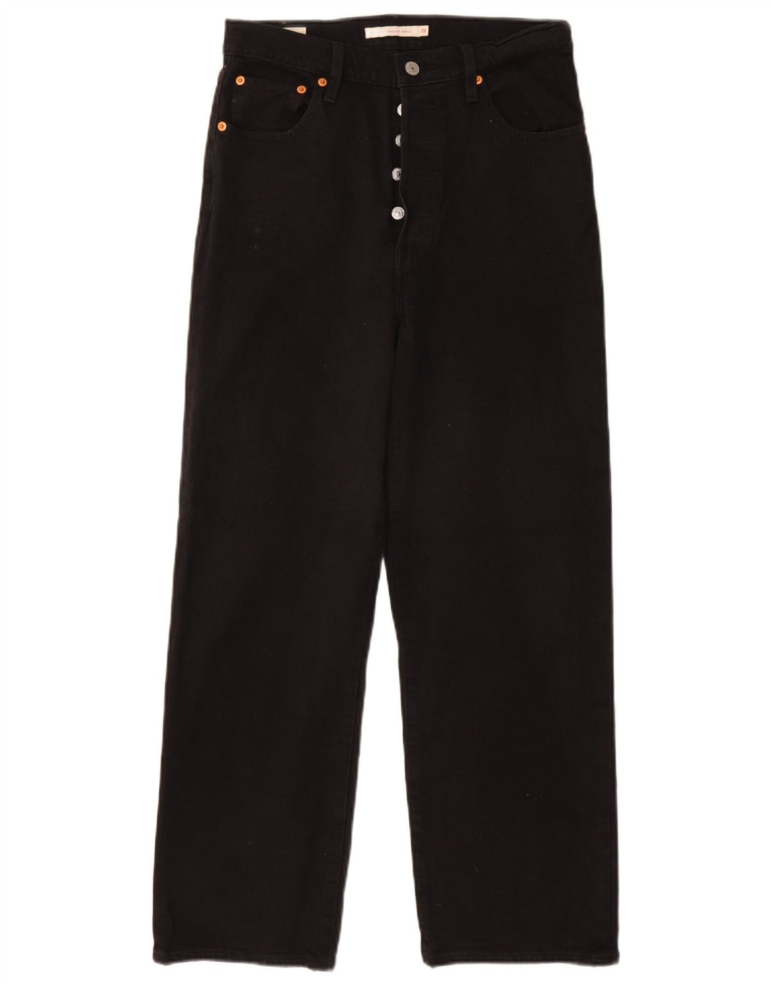 LEVI'S ženske ravne traperice visokog struka W29 L27, crni pamuk