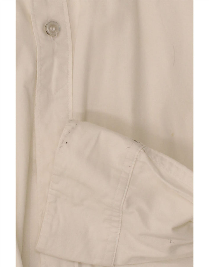 GUESS Mens Slim Fit Shirt Large White Cotton Vintage Guess and Second-Hand Guess from Messina Hembry 