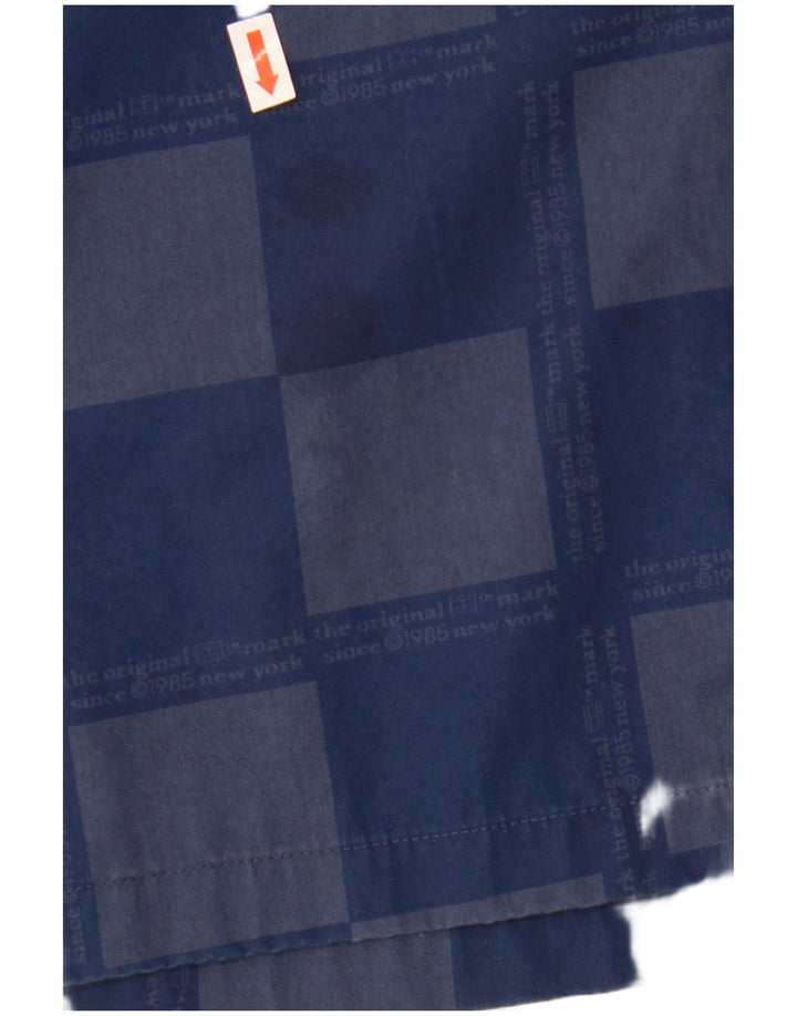 TOMMY HILFIGER Velika muška košulja kratkih rukava od tamnoplave geometrijske viskoze