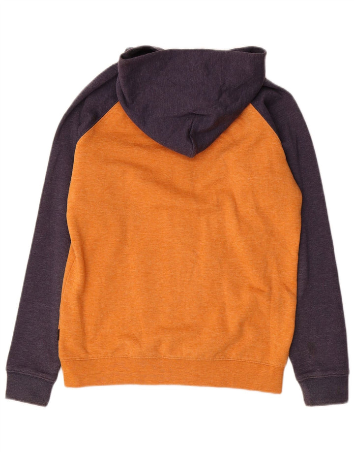 QUIKSILVER Ženski pulover s kapuljačom na patentni zatvarač UK 14 Large Orange Colourblock Pamuk