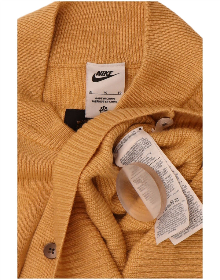 NIKE muški pulover s dugmadima i ovratnikom XL bež poliester