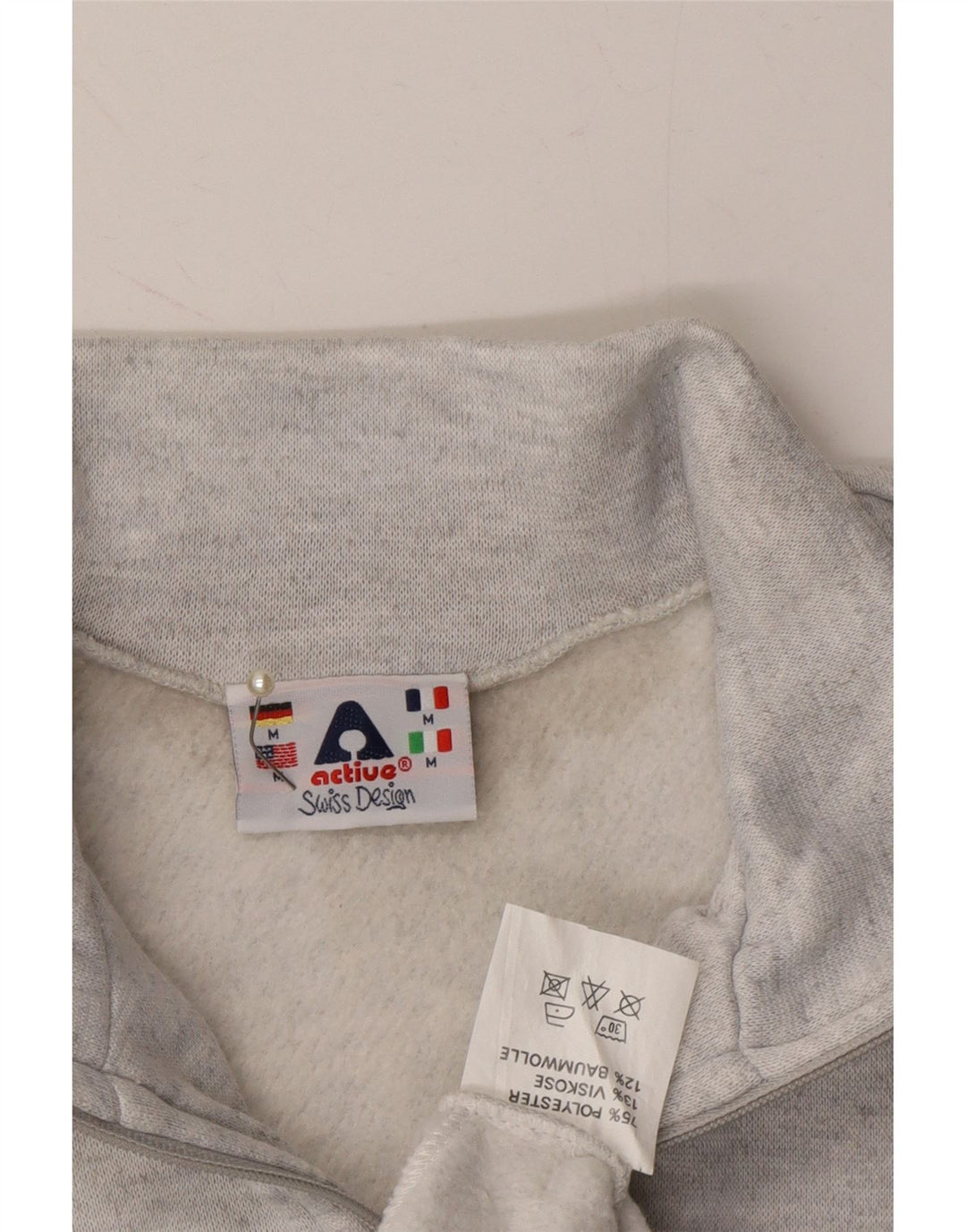 ACTIVE Mens Sleeveless Tracksuit Top Jacket Medium Grey Polyester Vintage Active and Second-Hand Active from Messina Hembry 